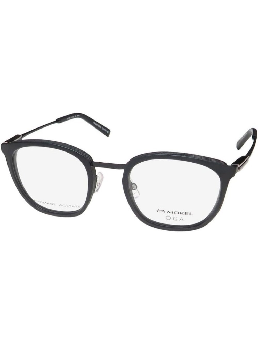 Handmade Modern Hip Eyeglass Frames - Stylish Black/Grey Designer Glasses
